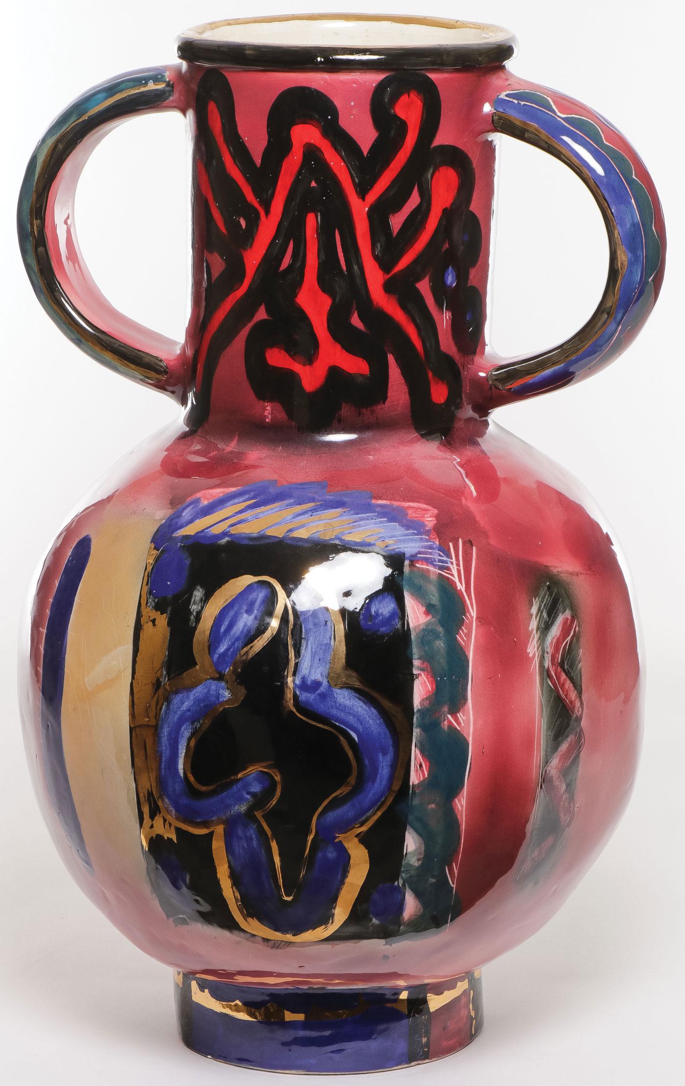 IMPRESSIVE MODERN CERAMIC VASE, ANNA SILVER: ANNA SILVER (American 20th century)Untitled Vessel Glazed stoneware, repaired baseApparently unsignedHeight 25 inchesSHIPPING NOTICE:Jackson's is your sole and only