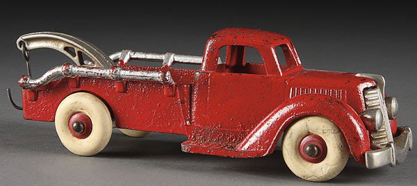 A HUBLEY TOY CAST IRON WRECKER TRUCK, CIRCA 1930S: A HUBLEY TOY CAST IRON WRECKER TRUCK, CIRCA 1930's. Length 8.5 inches.