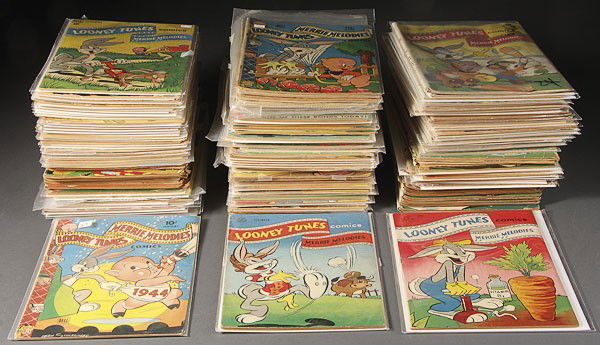 54 VINTAGE COMIC BOOKS: 54 VINTAGE COMIC BOOKS. Circa 1950's and 1960's, including Woody Woodpecker number 1, Tom and Jerry "Winter Carnival" number 1, plus Porky Pig, Mighty Mouse, Fighting Army, and many others.