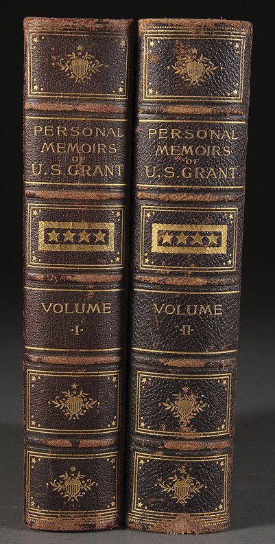CIVIL WAR U.S. GRANT MEMOIRS: PERSONAL MEMOIRS OF U.S. GRANT VOLUME I AND II, LATE 19TH CENTURY. Published by Charles L. Webster and Company, New York 1885. Both volumes containing 580 plus pages in good condition