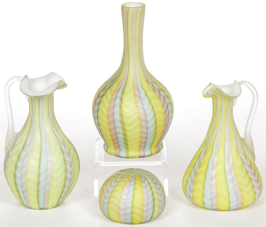 RAINBOW SATIN MOP HERRINGBONE ART GLASS GROUP (1 of 2)