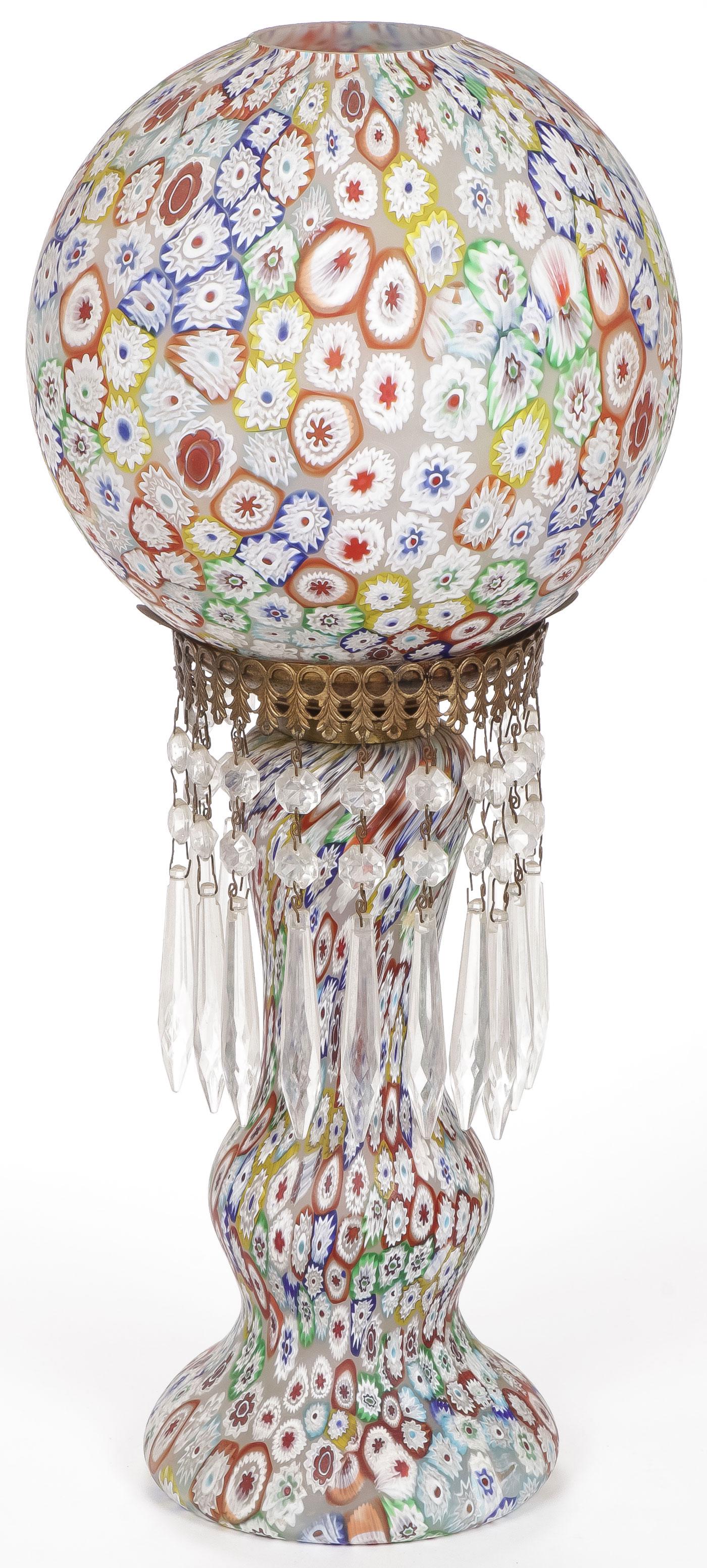 GREAT MILLEFIORI ART GLASS TABLE LAMP (1 of 2)