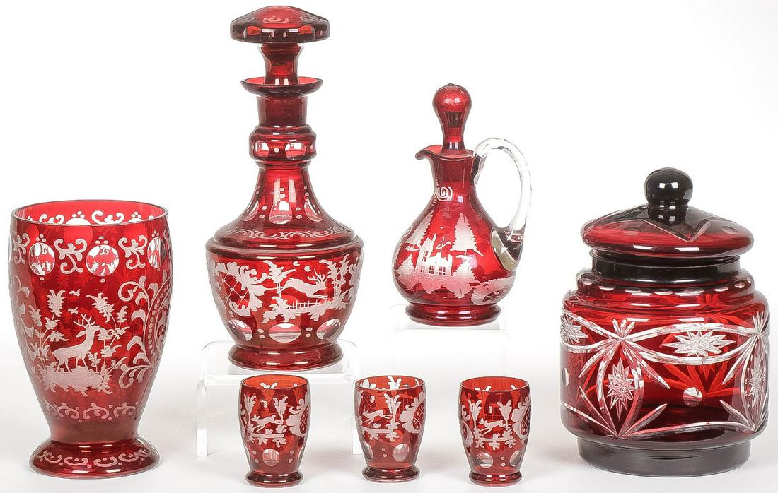 BOHEMIAN RUBY FLASH LIQUEUR SET & MORE (1 of 2)