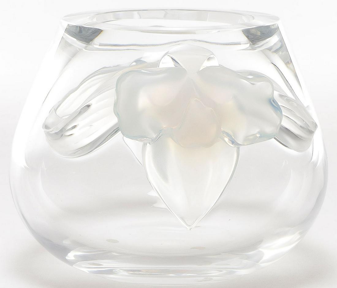 LALIQUE CRYSTAL ORCHIDEE VASE (1 of 4)