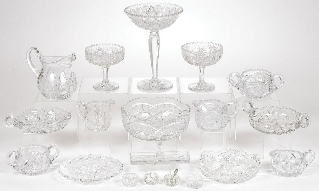 LARGE GROUP AMERICAN BRILLIANT CUT GLASS (1 of 1)
