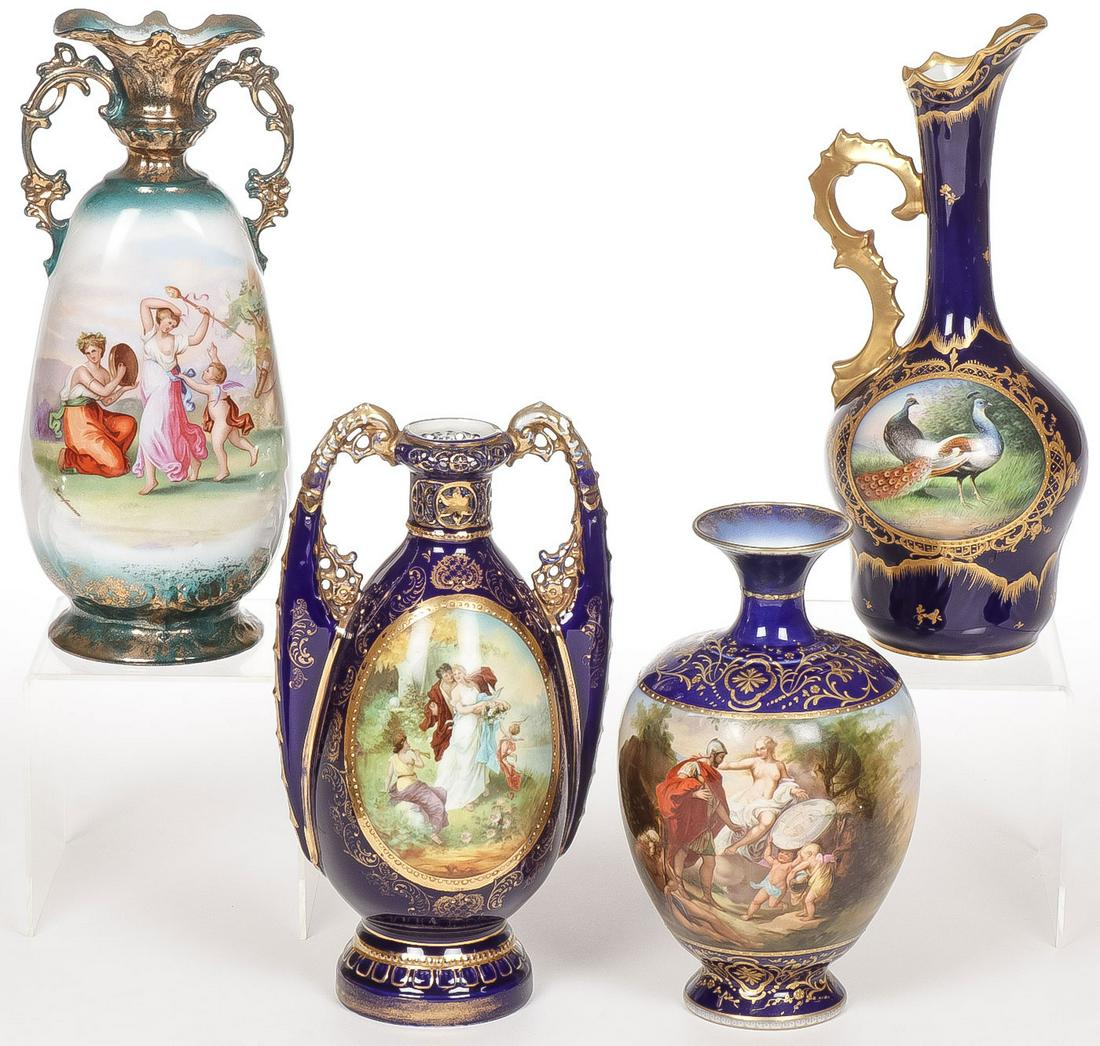 4 LOVELY AUSTRIAN PORTRAIT VASES (1 of 2)