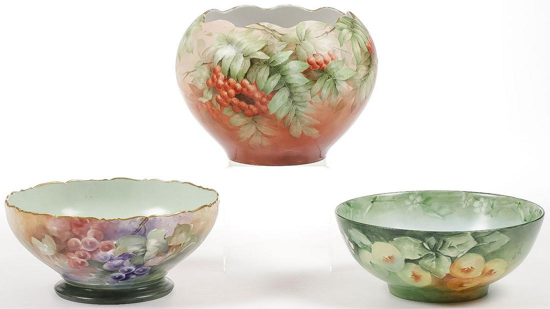 3 BEAUTIFUL HAND PAINTED BOWLS (1 of 2)