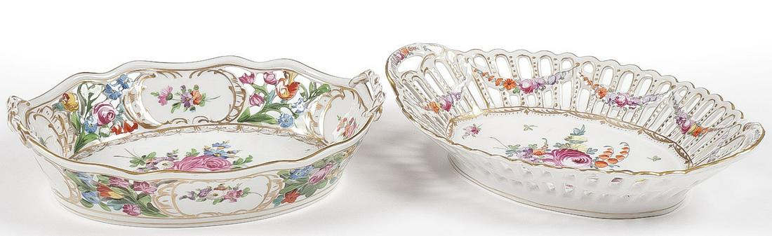 PR HAND PAINTED DRESDEN BOWLS (1 of 2)