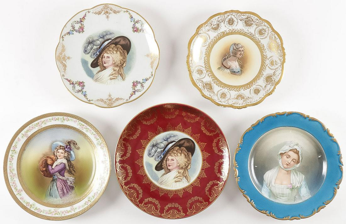 5 CABINET PORTRAIT PLATES (1 of 2)