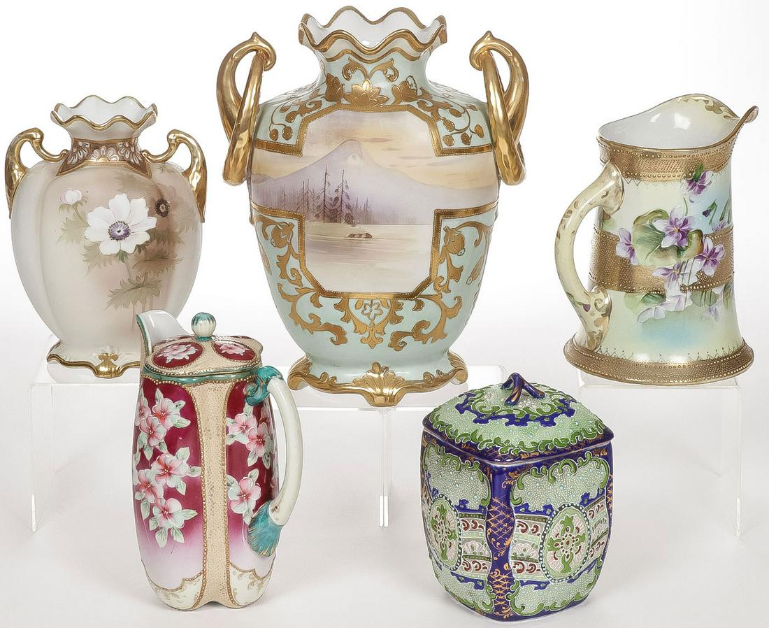 5 PIECES OF NIPPON PORCELAIN (1 of 2)