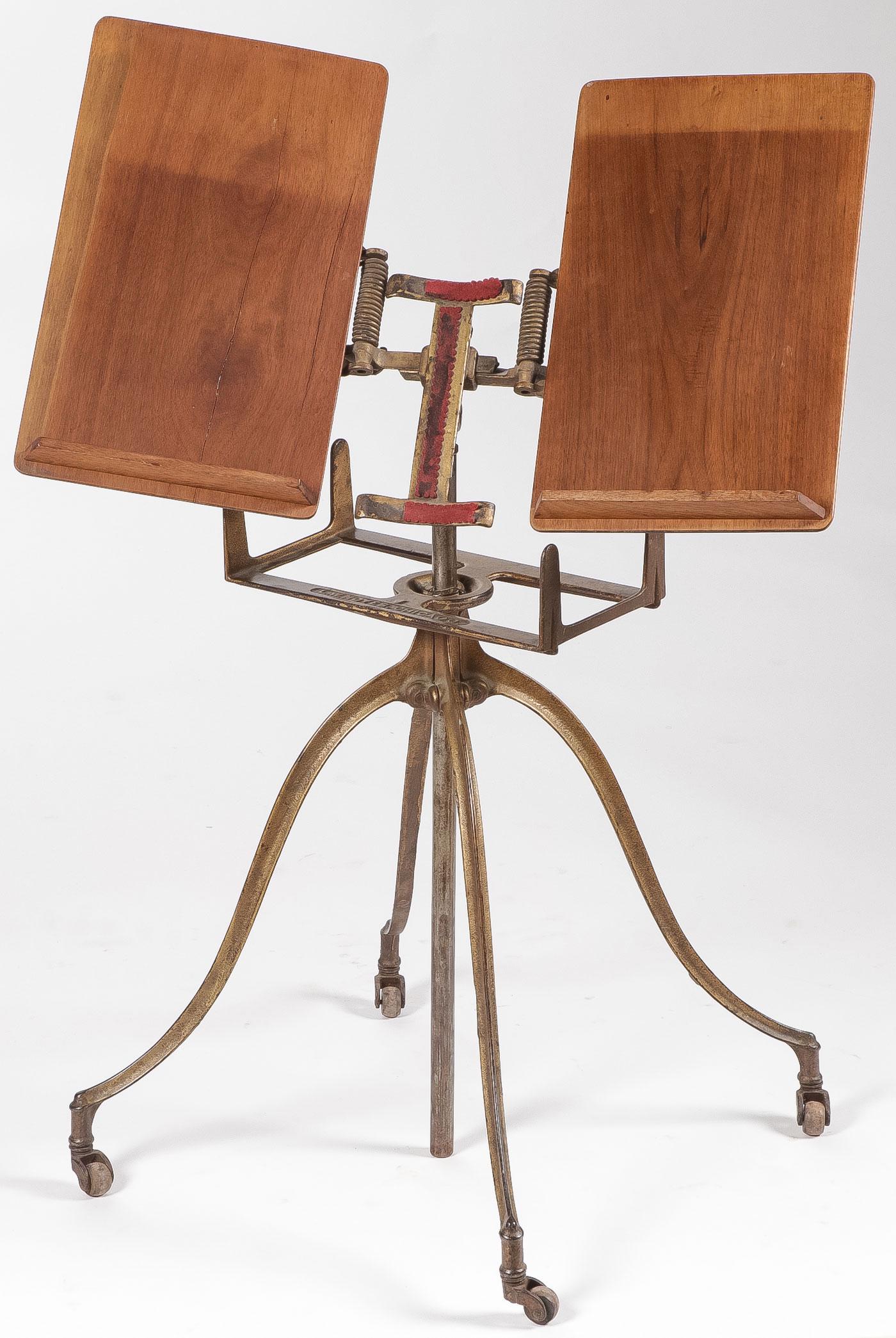 Walnut & Cast Iron Library Dictionary Stand Auction