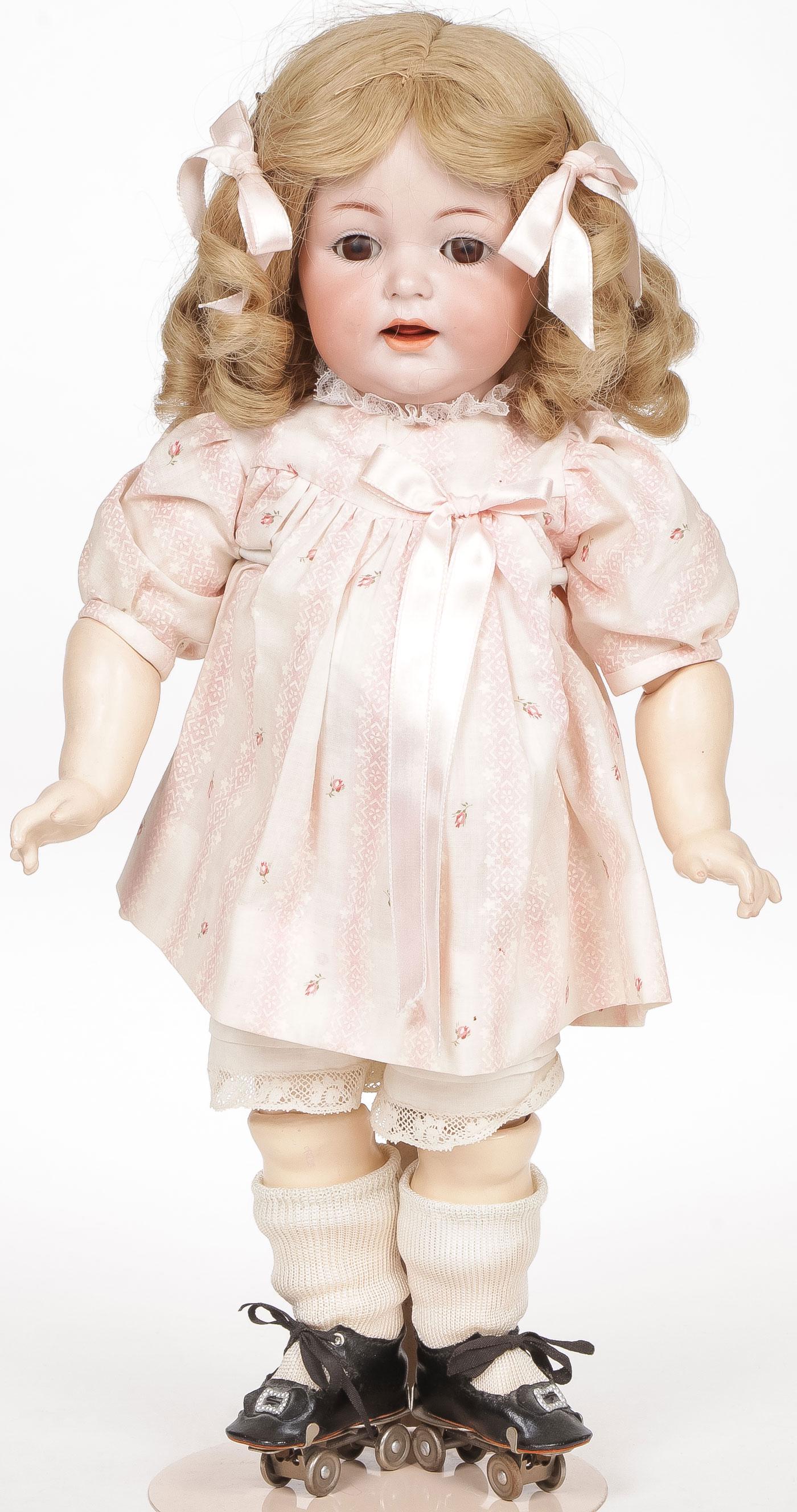 17 INCH KAMMER & REINHART CHARACTER TODDLER #116: 17 INCH KAMMER & REINHART CHARACTER TODDLER #116. The beautiful toddler body was repainted many years ago, the bisque head having original wig, brown sleep eyes, and open mouth wobbly tongue, exhibiti