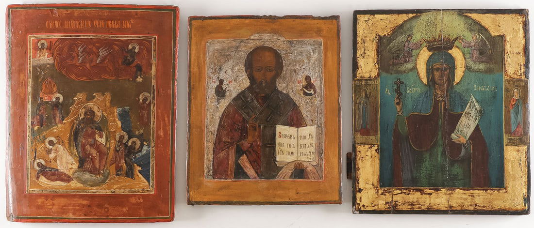 THREE RUSSIAN ICONS 19TH CENTURY (1 of 4)