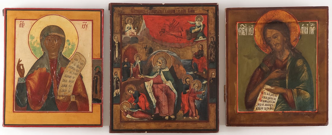 THREE RUSSIAN ICONS 19TH CENTURY (1 of 4)