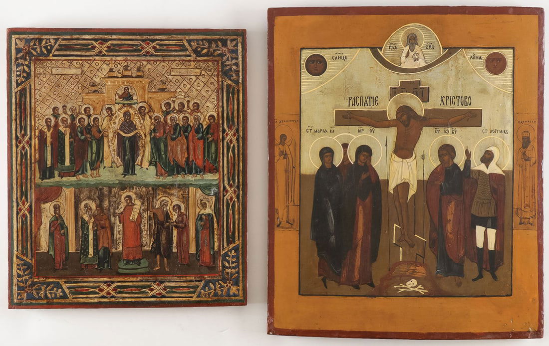 A PAIR OF RUSSIAN ICONS C. 1875-1890 (1 of 3)