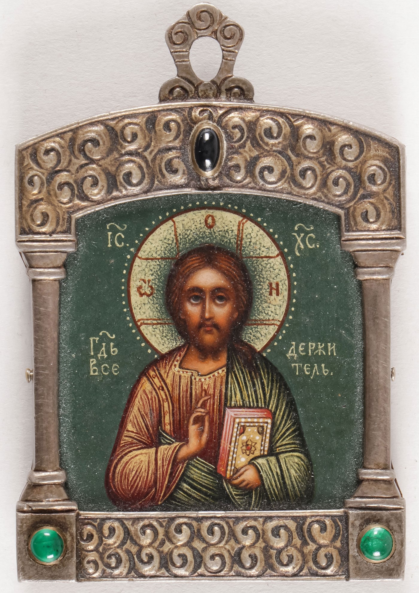 FABERGE SILVER GILT & GEM SET PENDANT ICON (1 of 3)