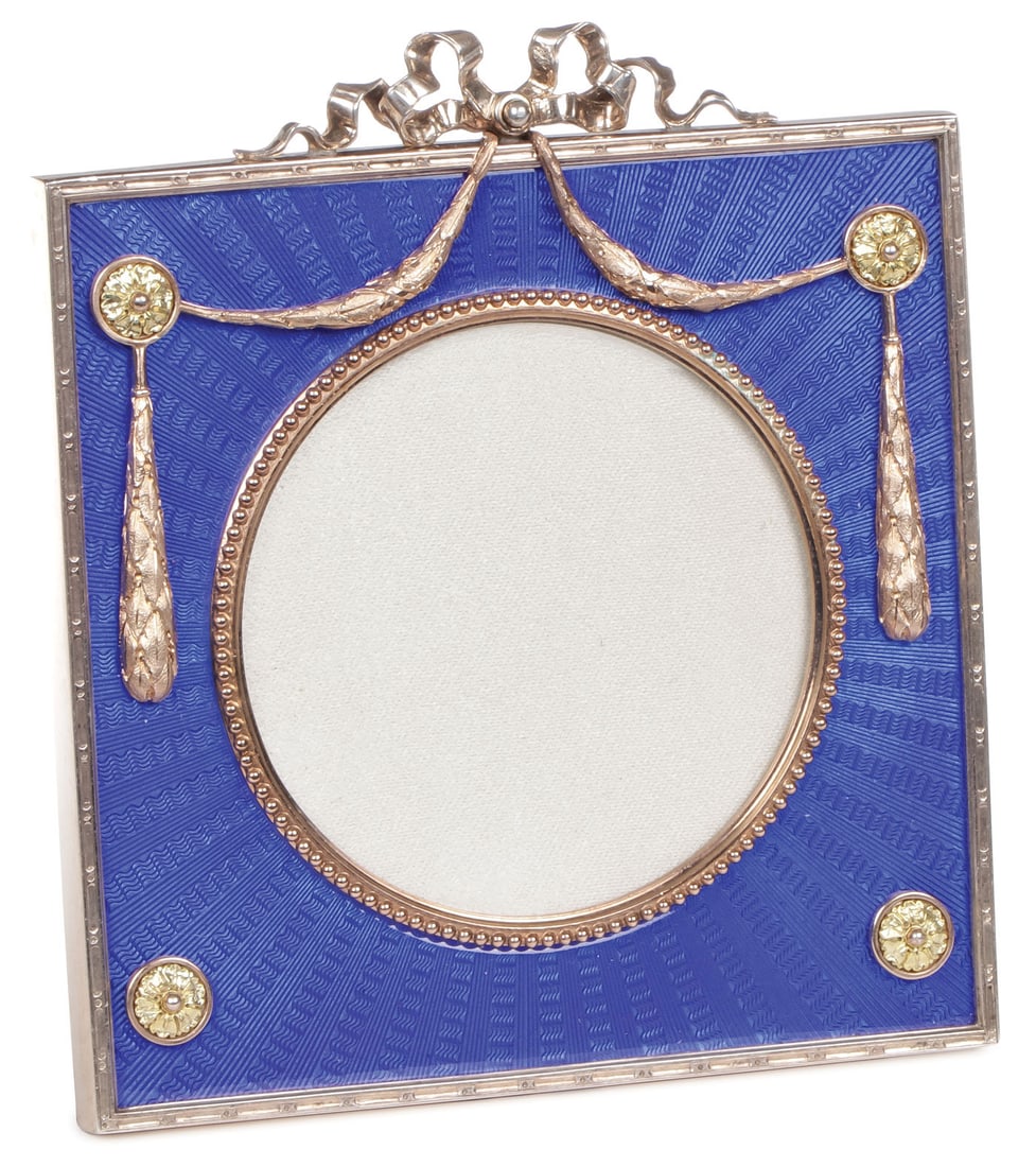 FABERGE SILVER, GOLD & ENAMEL FRAME, VICTOR AARNE (1 of 6)