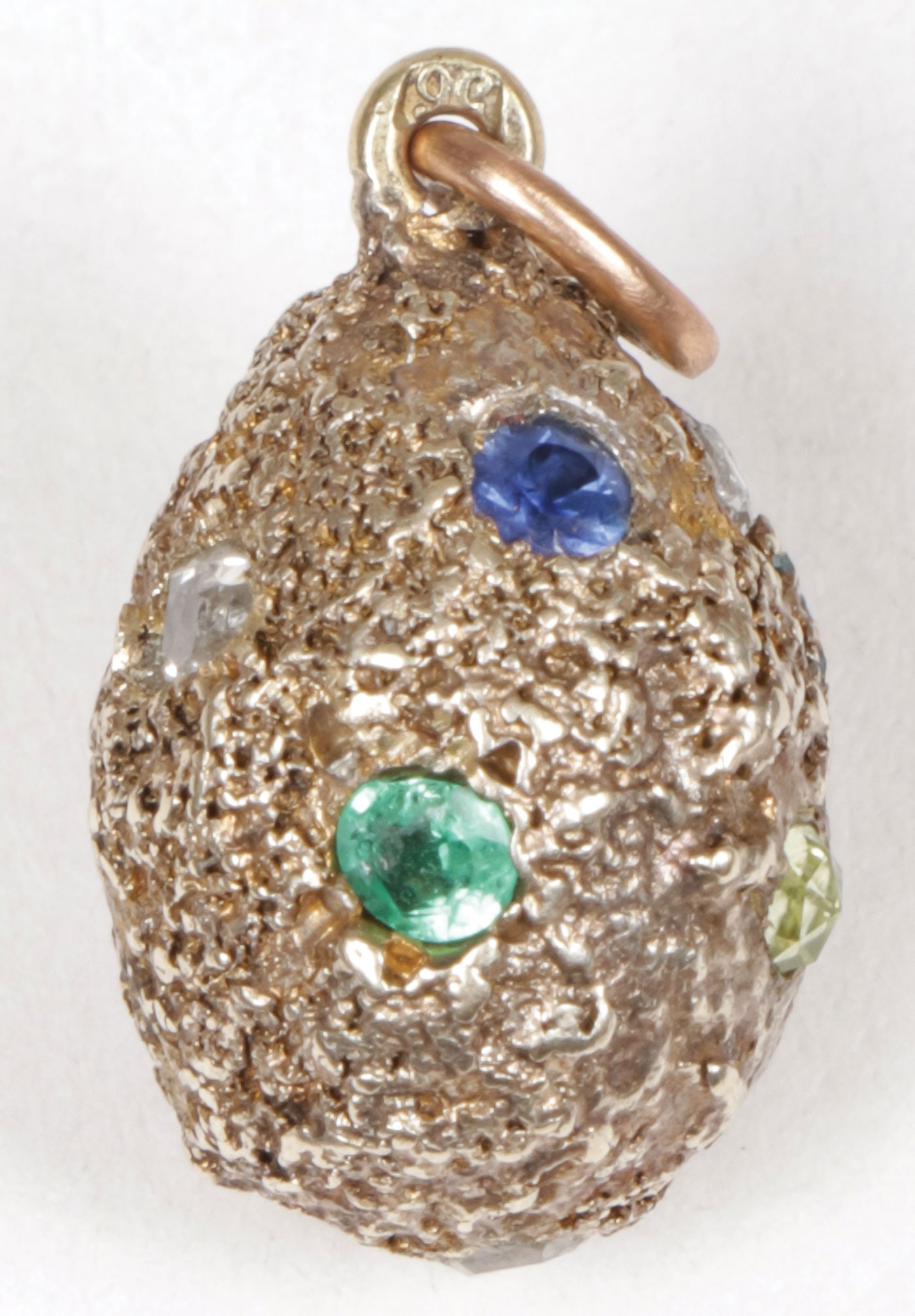 FABERGE JEWELLED GOLD EGG PENDANT, C. 1900 (1 of 3)