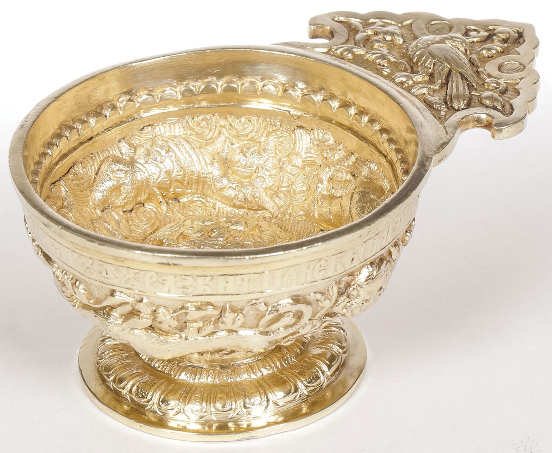 A RUSSIAN SILVER GILT CHARKA, 19TH C (1 of 10)