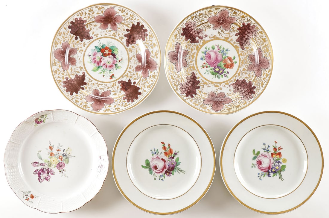 5 PIECES IMPERIAL RUSSIAN PORCELAIN C.1790- 1830 (1 of 2)