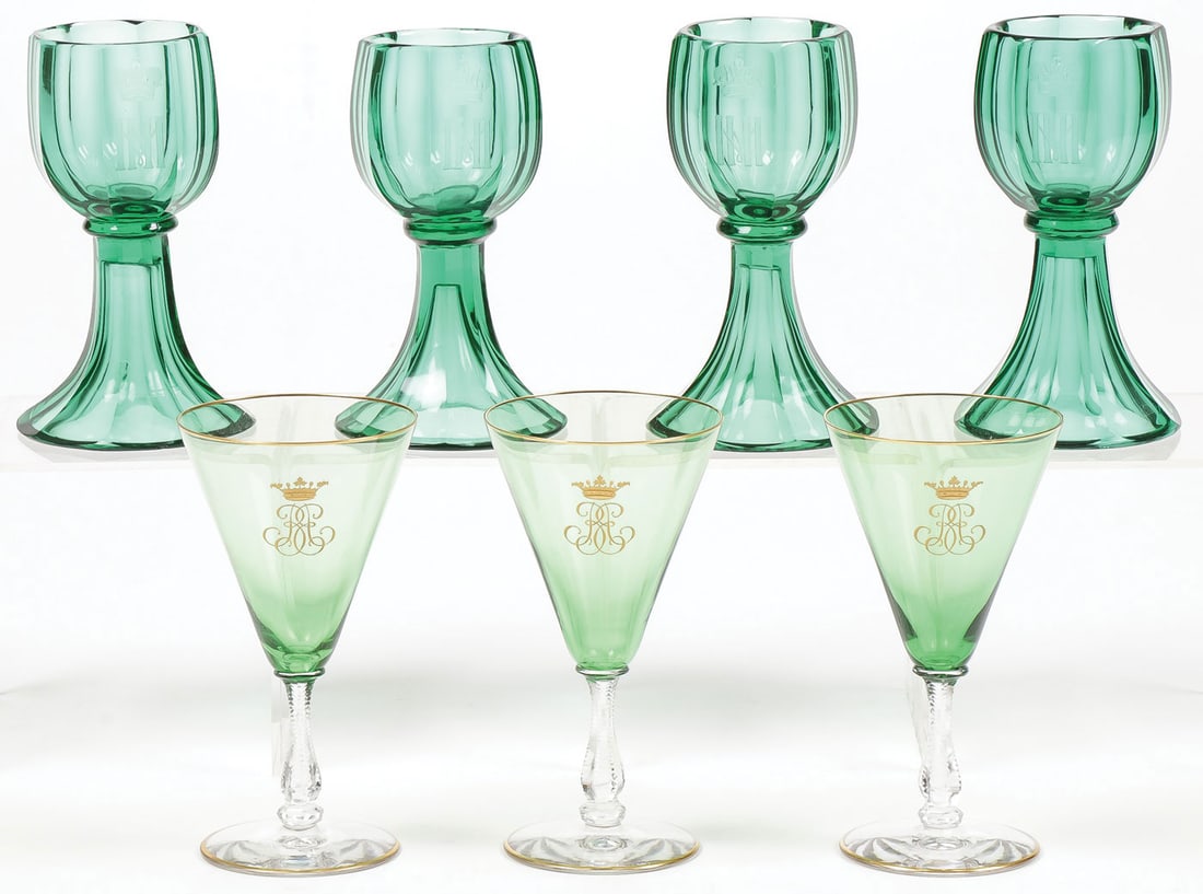 4 RUSSIAN GLASS GOBLETS GRAND DUKE MIKHAIL NIKOLA (1 of 3)