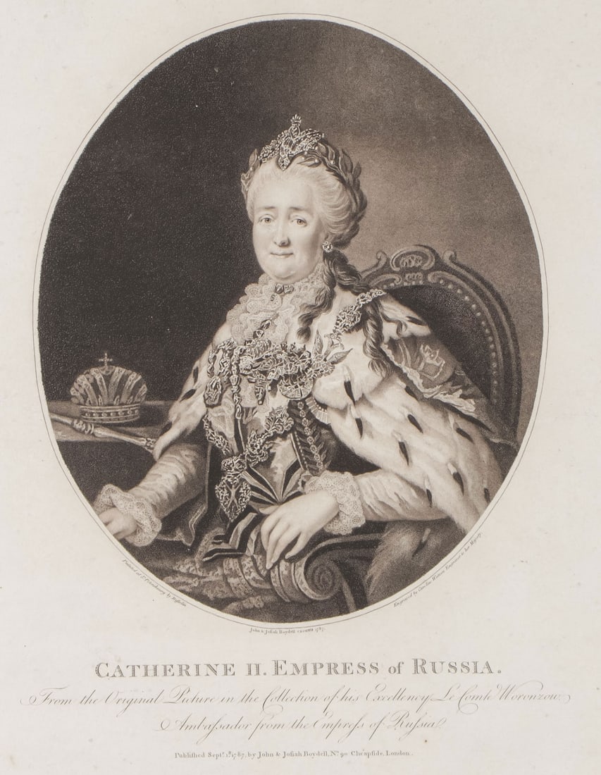 18TH CENTURY ENGRAVING OF CATHERINE THE GREAT (1 of 2)