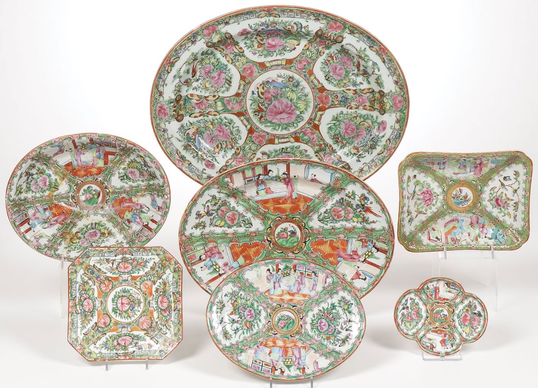 CHINESE FAMILLE ROSE CANTON PORCELAIN GROUP (1 of 8)