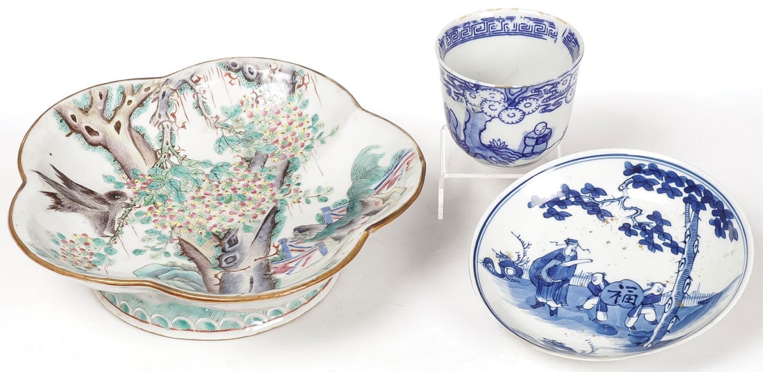 VINTAGE CHINESE PORCELAIN GROUP (1 of 8)