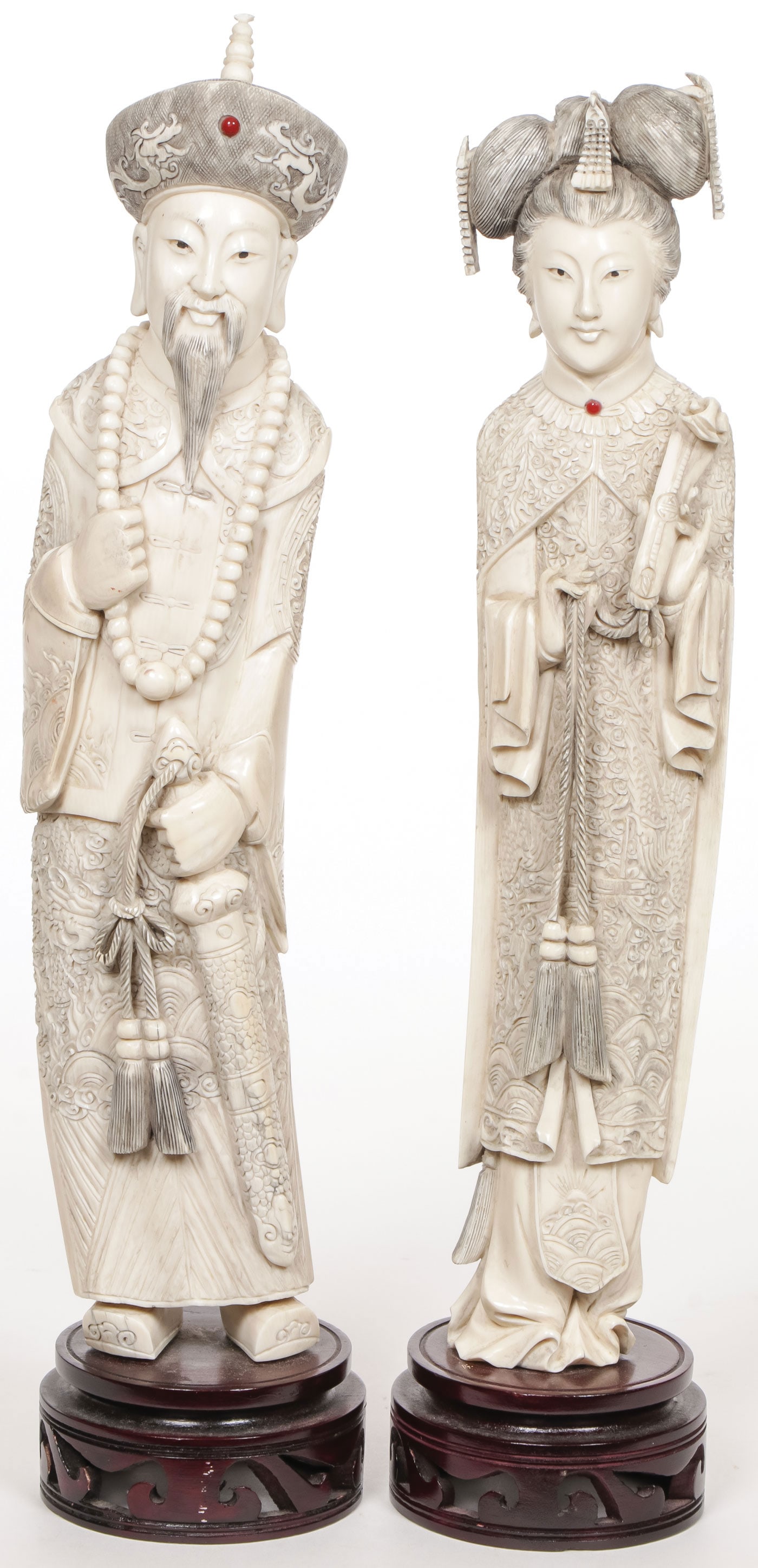 PR OF CHINESE CARVED FIGURES C. 1920 (1 of 2)