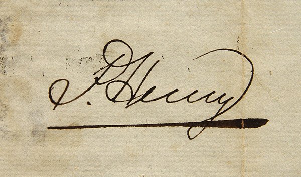 A PATRICK HENRY SIGNED DOCUMENT DATED 1786 - 3