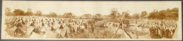 GROUP OF MOSTLY WWI RELATED PANORAMIC PHOTOS: GROUP OF MOSTLY WWI RELATED PANORAMIC PHOTOS. Comprising ten yard long or greater unframed images, including panoramic view of the 4th and 7th Infantry, Camp Ft. Crocket, Texas 1914; Co G. 133rd Infan