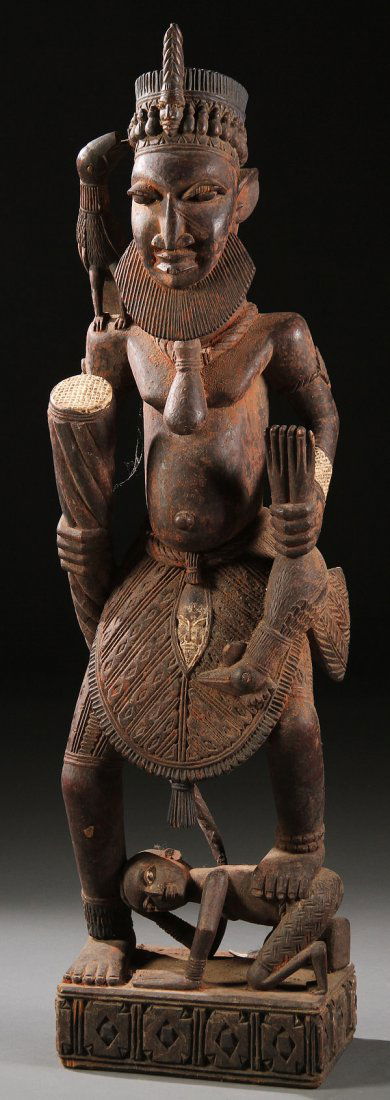 A LARGE CARVED WOOD AFRICAN FIGURE - Sep 19 2012 