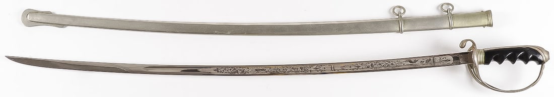 M1902 US ARMY OFFICER DRESS SWORD, M.C. LILLEY: M1902 US ARMY OFFICER DRESS SWORD, M.C. LILLEY Comprising a WWI US Army Model 1902 Officer's Sword. Triple acid etched saber blade with vertical "US" and the Great Seal of the United States on the oth