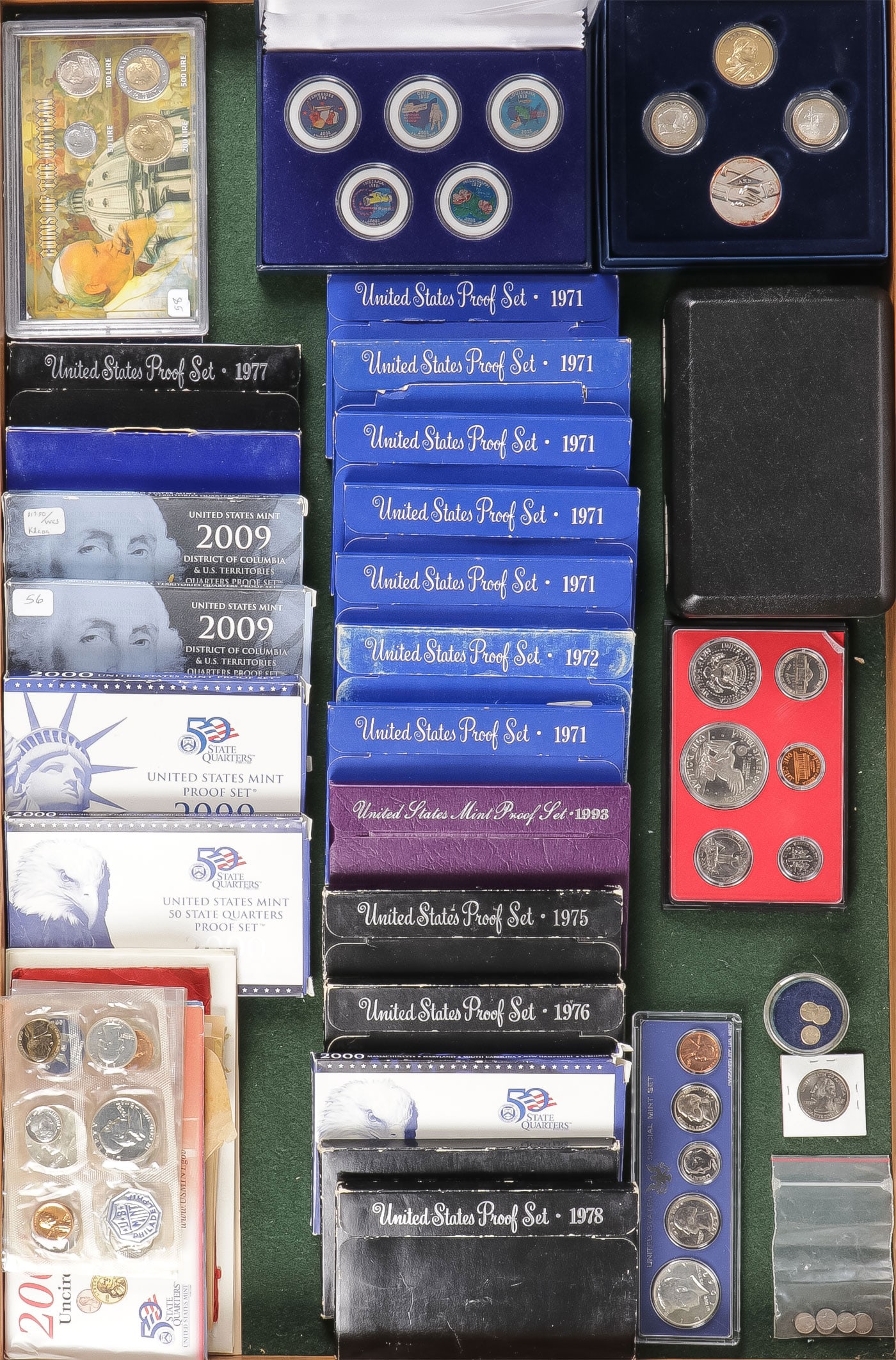 GREAT U.S. MINT PROOF COIN SETS 1957: GREAT U.S. MINT PROOF COIN SETS 1957. Comprising a large group of over 50 individual proofs sets of various types as shown including proof coin sets for the years, 1957 (2), 1958 (2) 1959 (2), 1960 (3