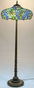 RARE DUFFNER & KIMBERLY LEADED GLASS FLOOR LAMP