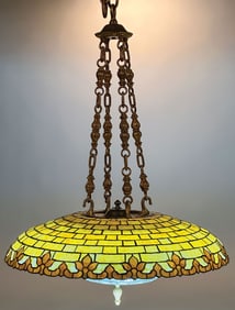 DUFFNER & KIMBERLY HANGING LEADED GLASS CHANDELIER