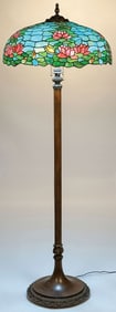 SCARCE DUFFNER & KIMBERLY LEADED GLASS FLOOR LAMP