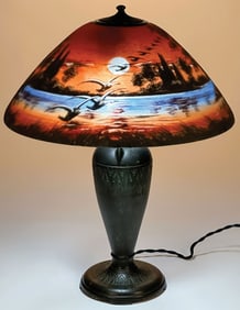MOE BRIDGES REVERSE PAINTED TABLE LAMP