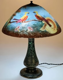 MOE BRIDGES REVERSE PAINTED TABLE LAMP