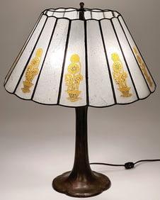 VINTAGE TABLE LAMP, HANDEL MARKED BASE