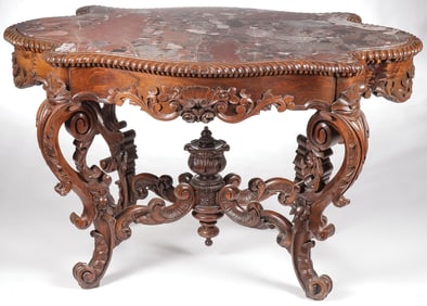 ROCOCO REVIVAL ROSEWOOD PARLOR TABLE