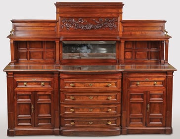 ATTRACTIVE WALNUT SIDEBOARD, C.1890
