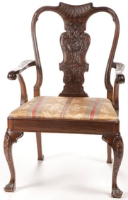 19TH CENTURY CARVED CHIPPENDALE STYLE CHAIR
