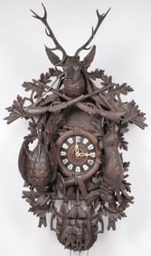 MASSIVE BLACK FOREST CARVED CUCKOO CLOCK