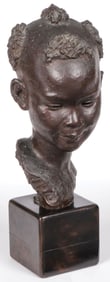 A FINE SIGNED SWISS BRONZE BUST 1930