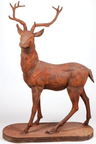 CAST IRON STAG GARDEN SCULPTURE