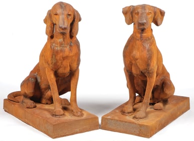 CAST IRON GARDEN DOG SCULPTURES