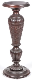 FINELY CARVED PEDESTAL STAND, 19TH C