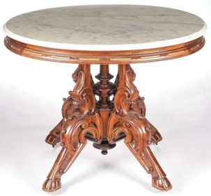 RENAISSANCE REVIVAL WALNUT PARLOR TABLE