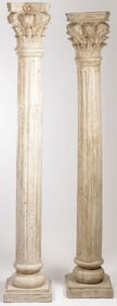 PAIR OF IMPRESSIVE CARVED WOOD COLUMNS